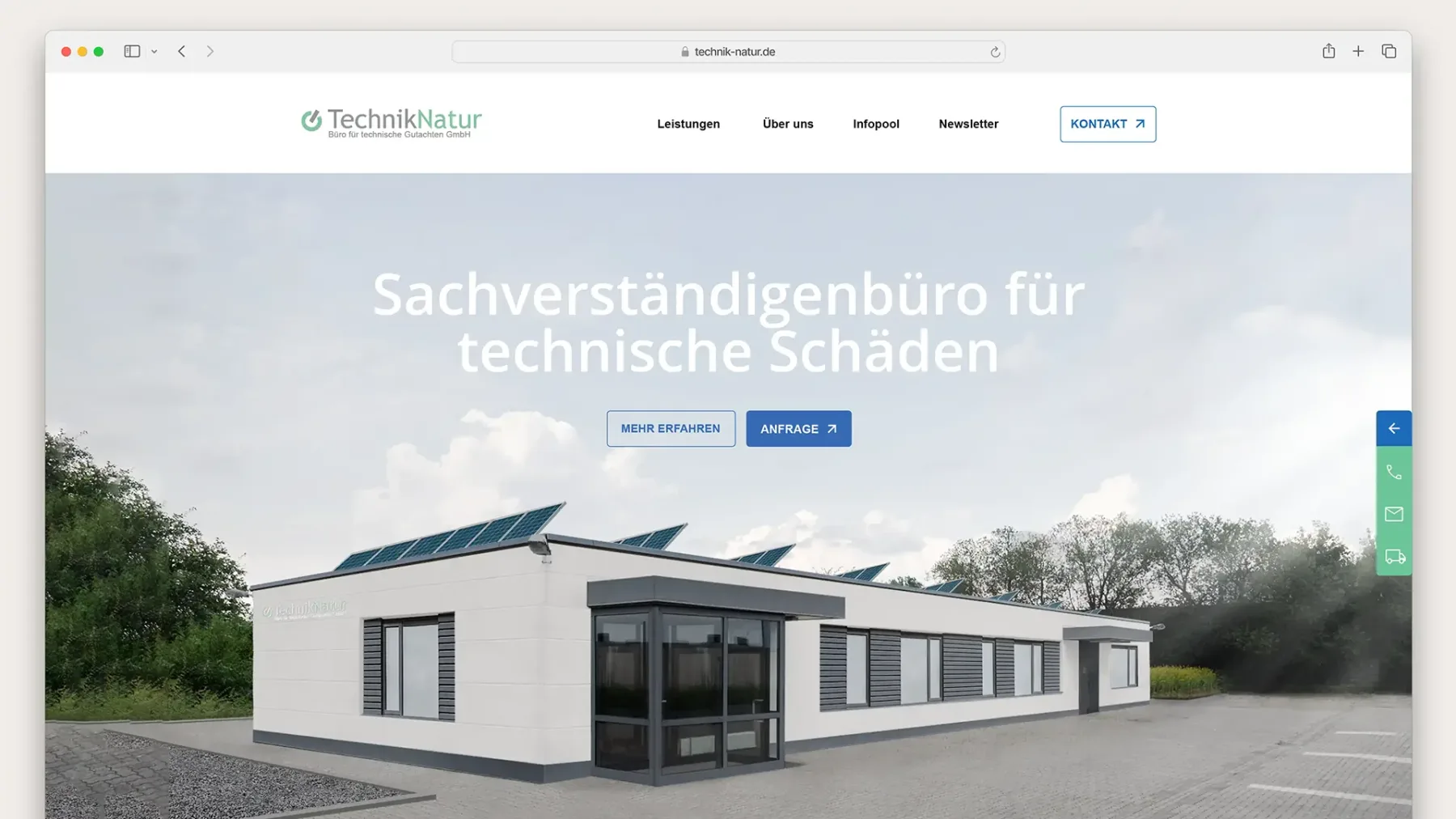 Startseite von Technik & Natur: Sachverständigenbüro für technische Schäden